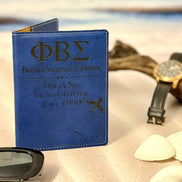 Phi Beta Sigma Personalized Passport Holder, PBS Fraternity Engraved Travel Wallet, Custom Brother Gift - Stephanie's Creations