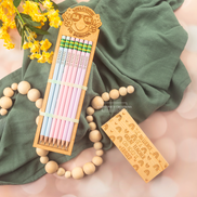 Back to school pencil set with custom engraving