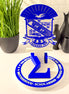 Phi Beta Sigma 3D printed desk display with crest and dove symbol