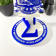 Close up of Phi Beta Sigma crest 3D printed display