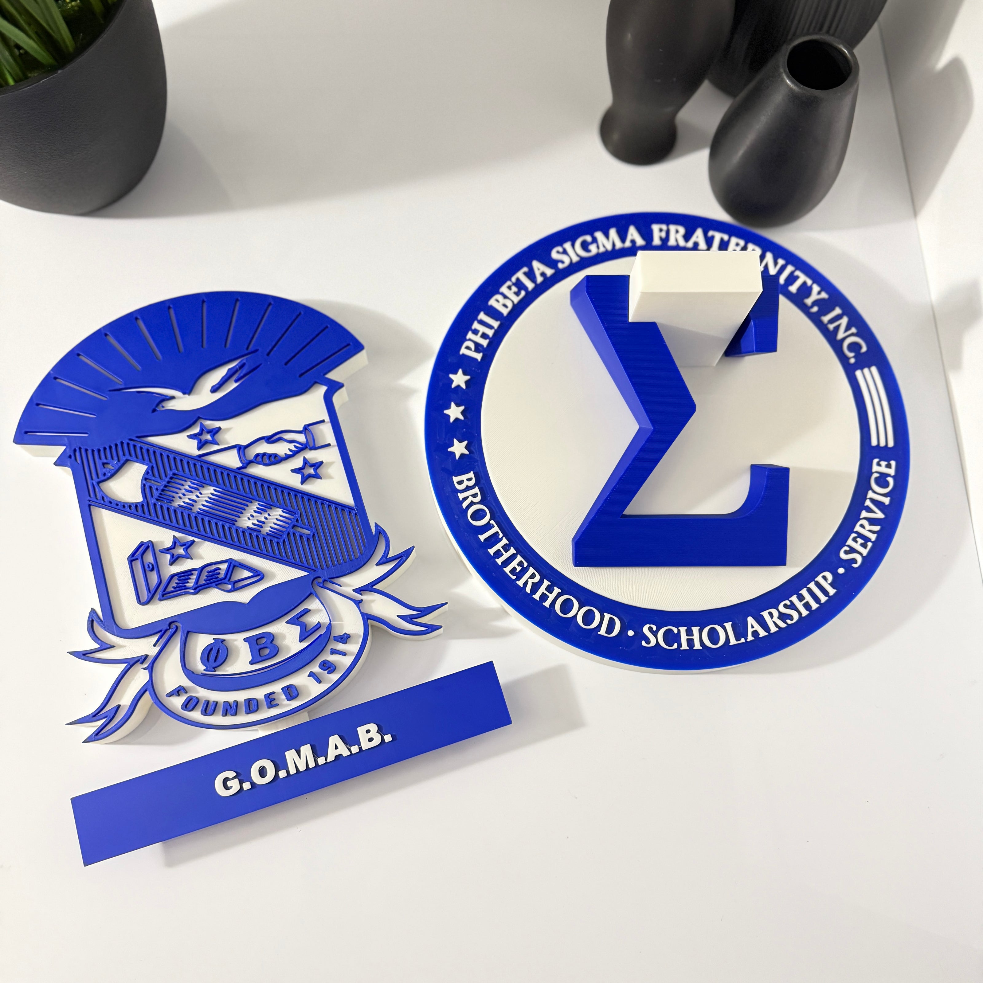 Phi Beta Sigma desk display with engraved base