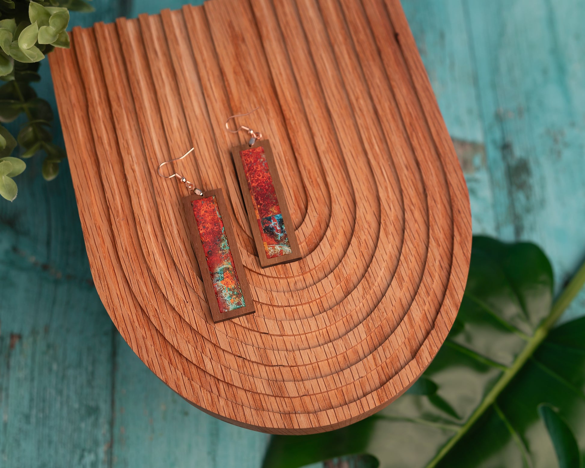 Elevate your style with our laser-cut Cherry and Oxidized Copper Pattern Earrings, the perfect embodiment of boho chic.