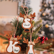 Boho Retro Reindeer Christmas Ornament