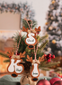 Boho Retro Reindeer Christmas Ornament