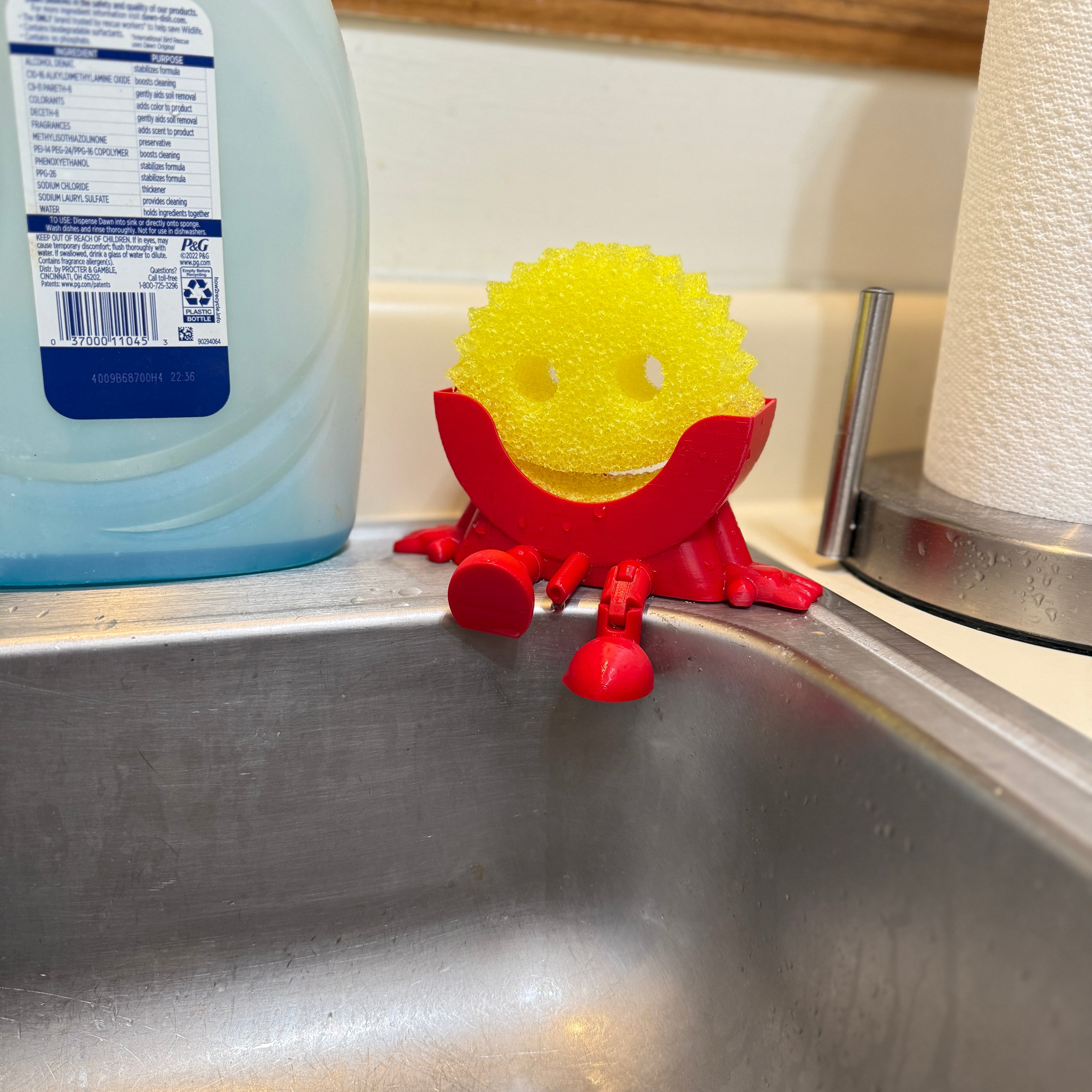 Smiley sponge holder compatible with scrub daddy sponge