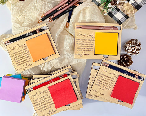 Personalized sticky note and pen holder laser cut file digital download
