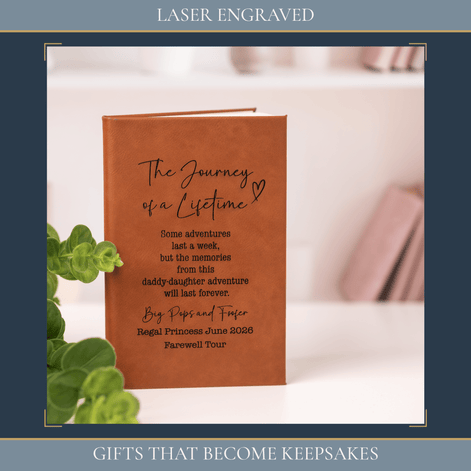 Personalized Leather Journal | Custom Laser Engraved Leatherette Journal - Stephanie's Creations