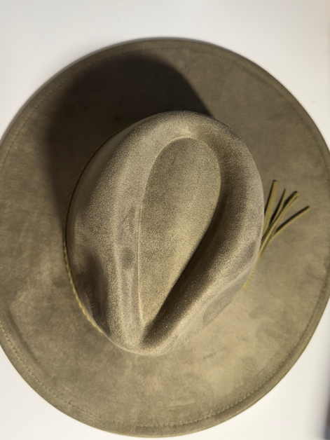 Vegan Suede Wide Brim Hat Blank for Laser Engraving or Burning