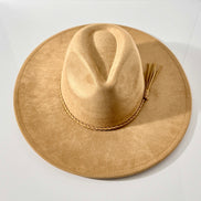 Vegan Suede Wide Brim Hat Blank for Laser Engraving or Burning