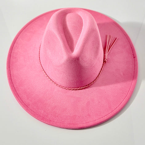 Vegan Suede Wide Brim Hat Blank for Laser Engraving or Burning