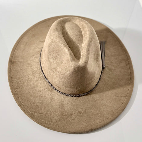 Vegan Suede Wide Brim Hat Blank for Laser Engraving or Burning