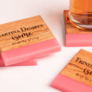 Wood and resin coasters, Personalized hardwood coasters, Home decor accents, Drink coasters with personalization, Artistic drinkware, Elegant table protection, Unique coaster set